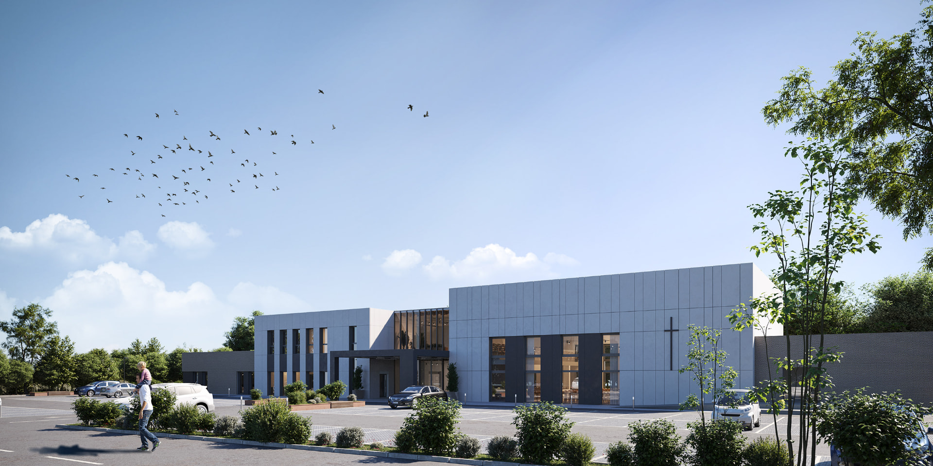 Neubau eines Gemeindezentrums, Ansicht 3