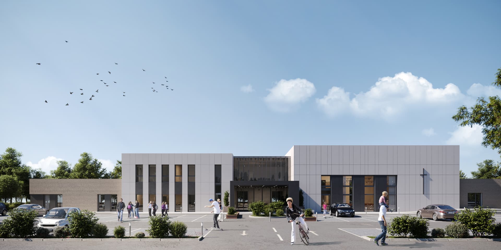 Neubau eines Gemeindezentrums, Ansicht 2