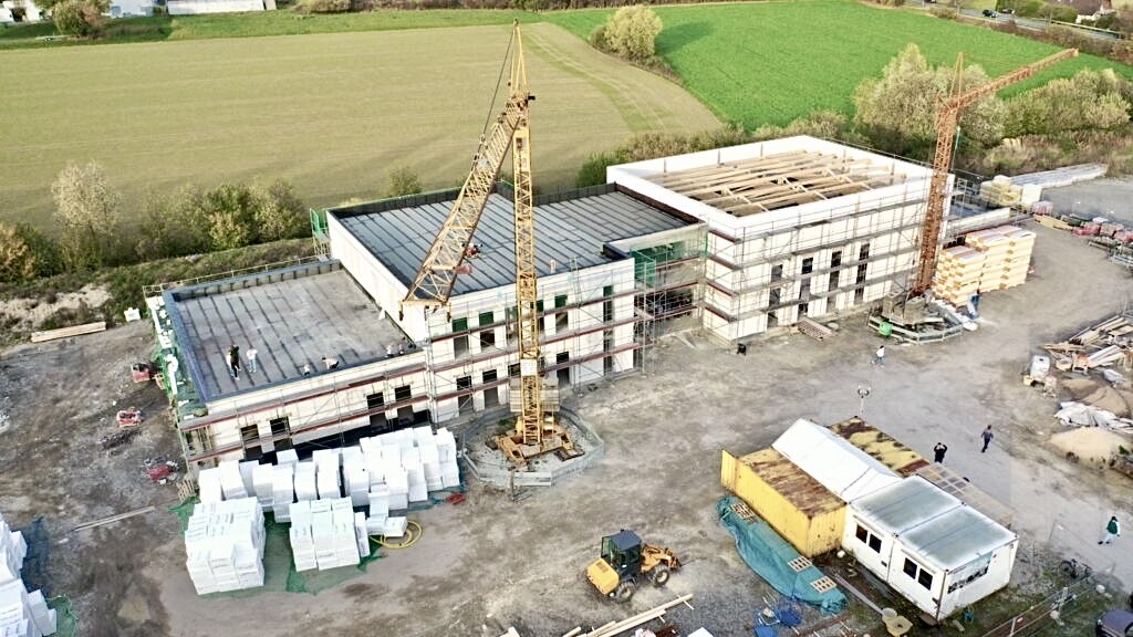 Luftbild der Baustelle in Werther